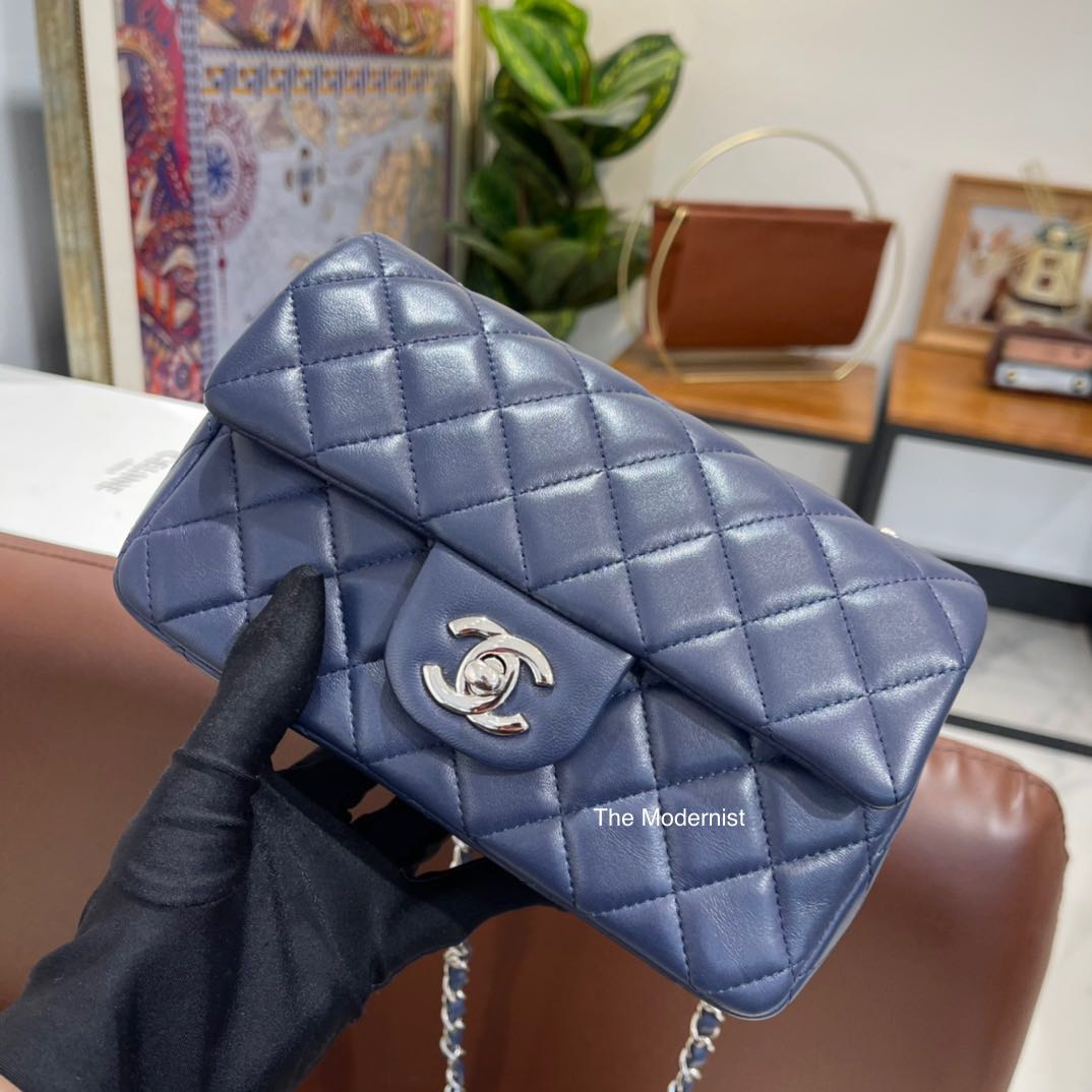 Chanel mini rectangular discount blue