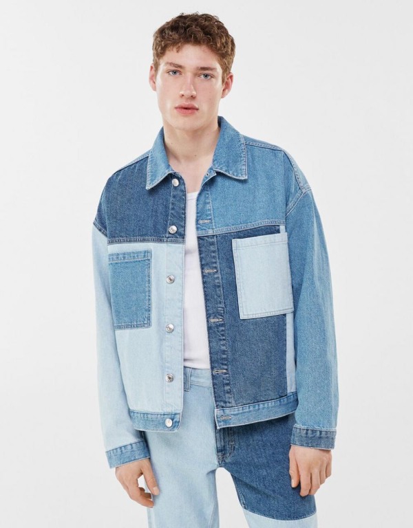 Bershka men's denim outlet jacket