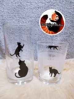 CAT DESIGNS - CAFE CHAT NOIR Drinking Glass SET
