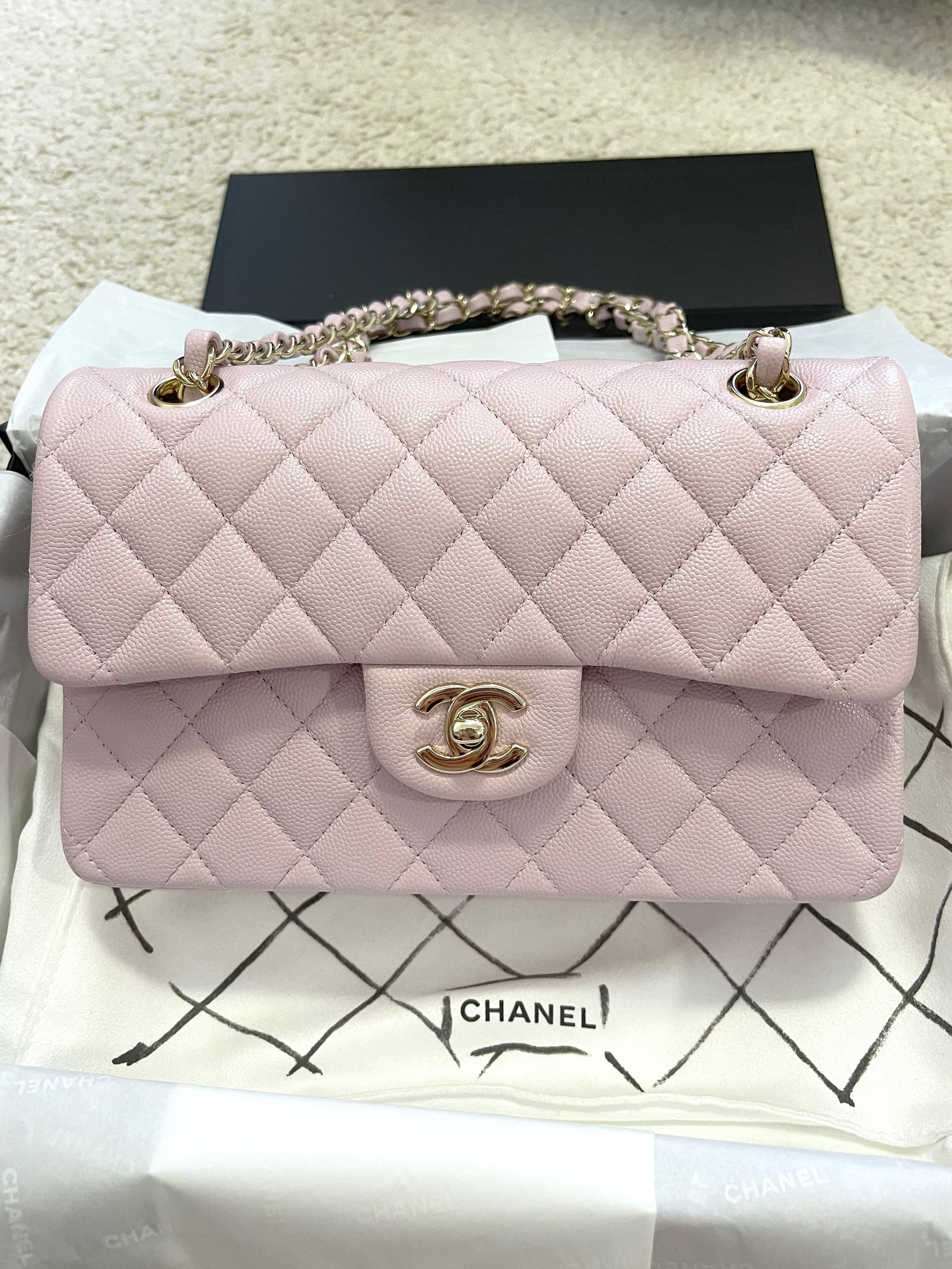 Chanel 21s Classic Flap Small Caviar Pink Lilac, Luxury, Bags & Wallets on  Carousell