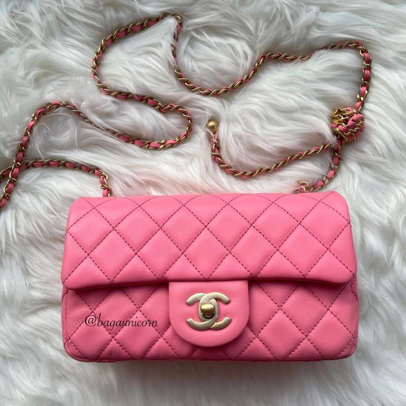22s Chanel Pearl Crush Pink Mini Flap BagAdjustable strap Womens  Fashion Bags  Wallets Crossbody Bags on Carousell