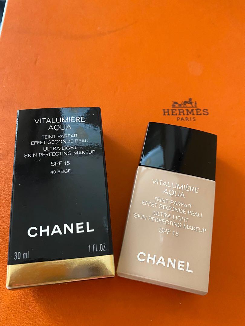 Chanel 粉底液VITALUMIERE AQUA spf15 #40 30ml, 美容＆化妝品, 健康及美容- 皮膚護理, 化妝品-  Carousell