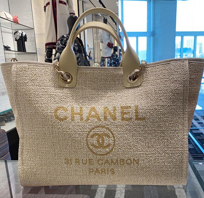 Chanel 2023 Deauville Large Shopping Tote • MIGHTYCHIC • 