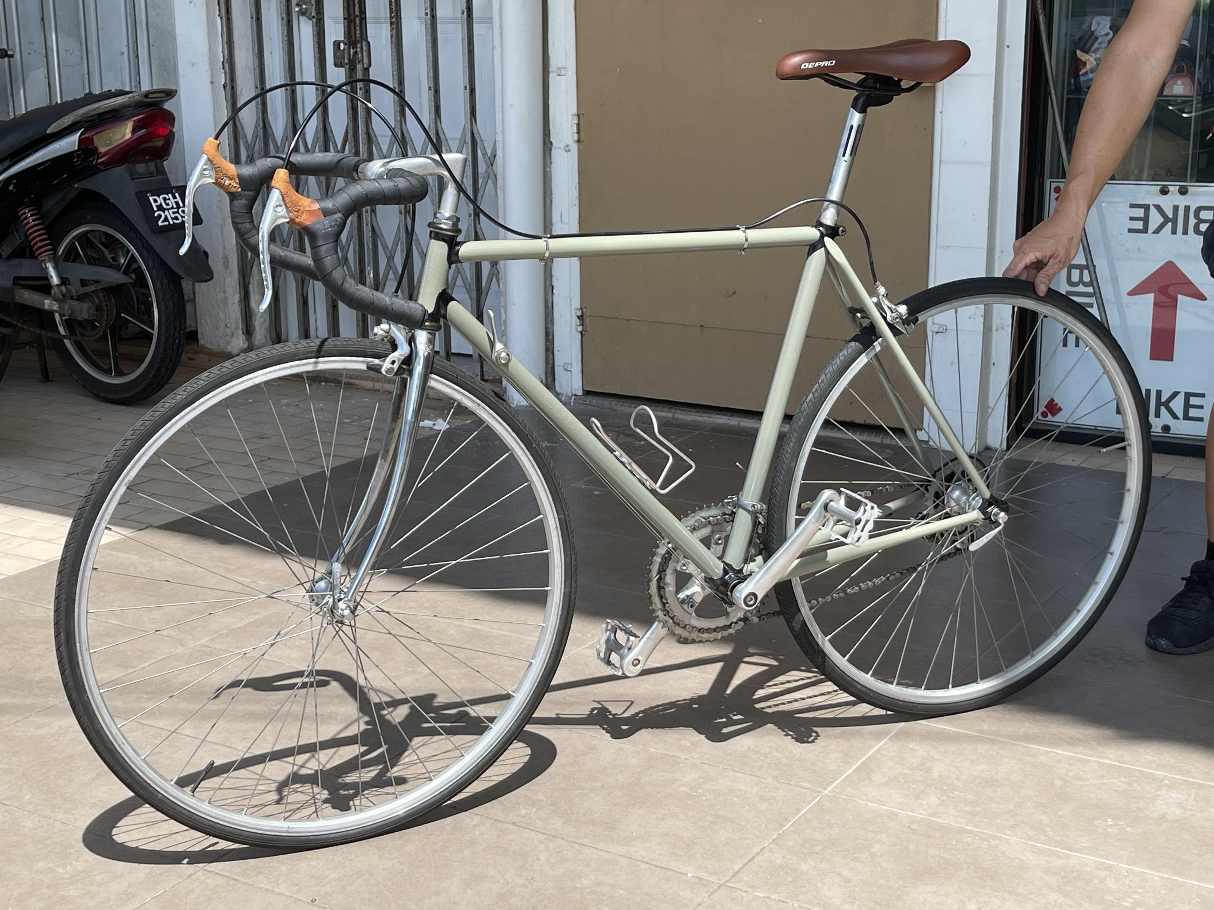 Classic steel road bike on sale