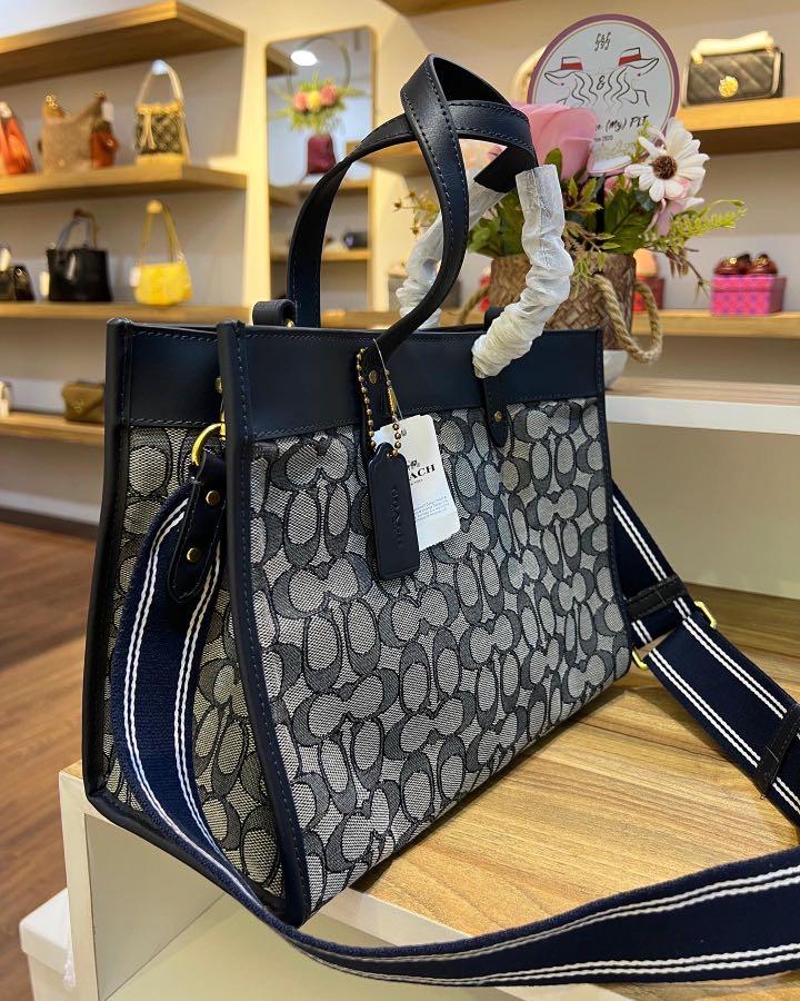 Coach jacquard tote deals