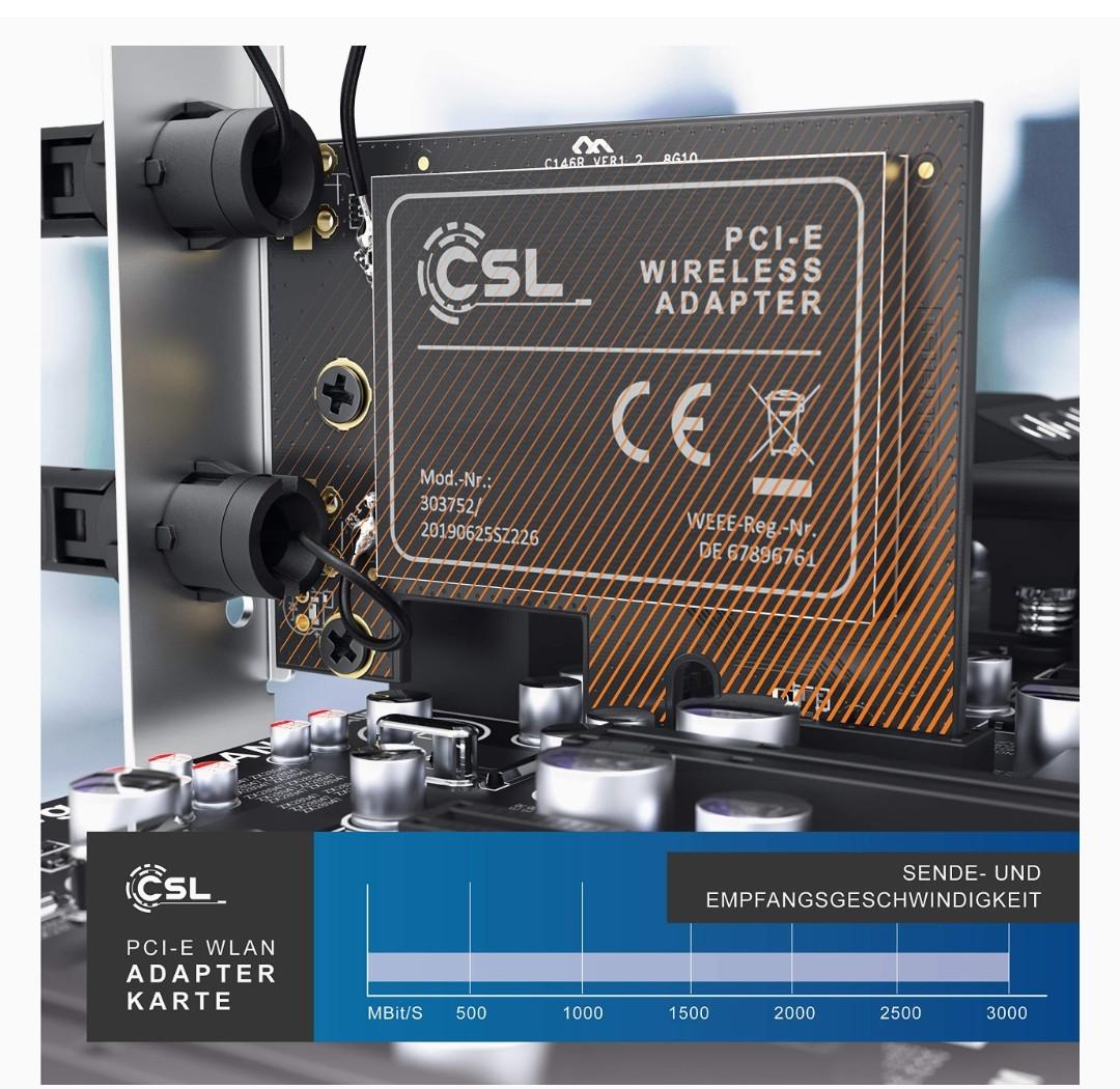 CSL Computer  WLAN PCIe Karte 300 MBit/s - CSL