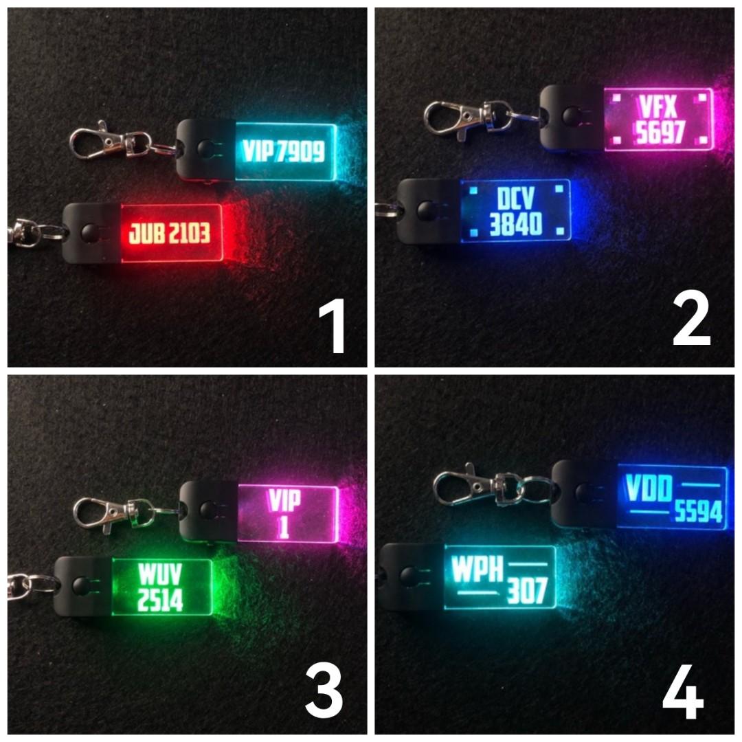 Custom LED Keychain (Name or Plate No), Car Accessories, Electronics & Lights on Carousell