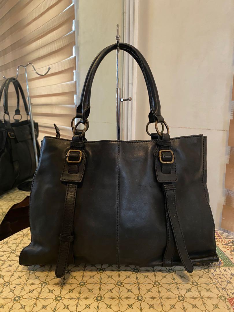 Ecco Black Leather Hand Bag