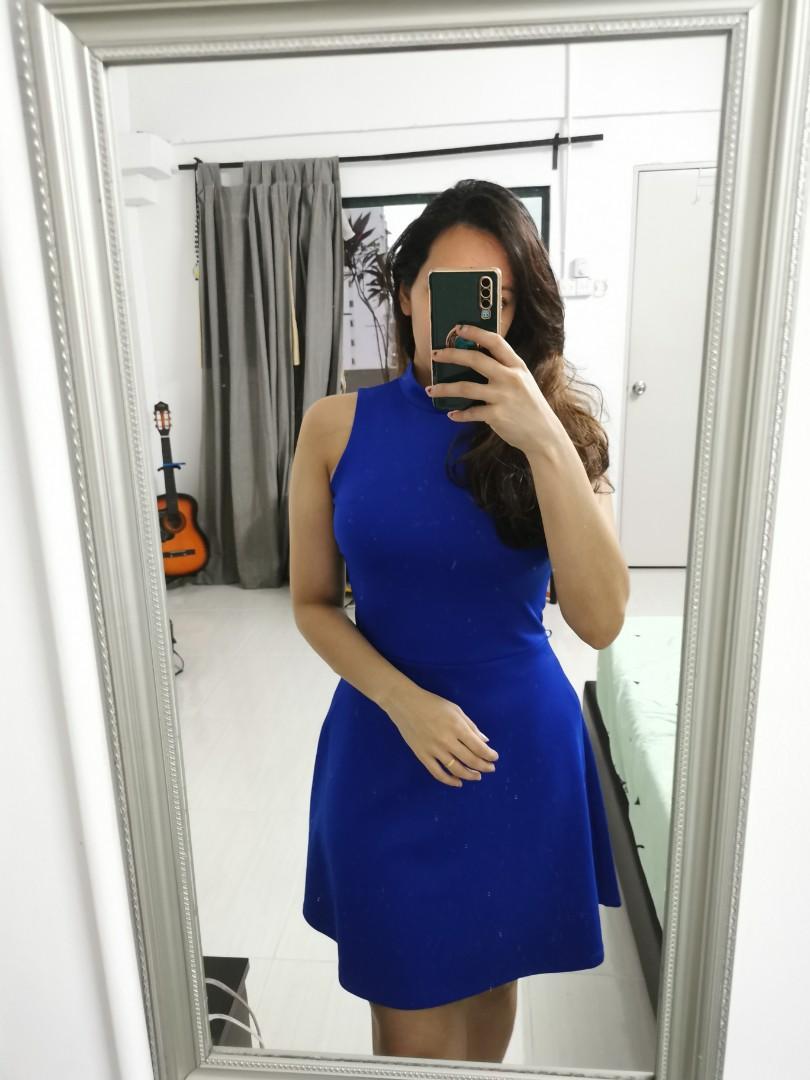 Electric blue skater dress clearance