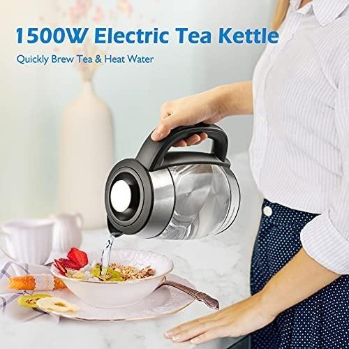 Electric Kettles with Tea Infuser, 1.7L Temperature Control Tea Kettle,  1500W Fast Heating Water Boiler, Cordless BPA Free Water Heater with Auto  Shut-Off u0026 Boil-Dry Protection (Borosilicate Glass), TV u0026 Home Appliances,