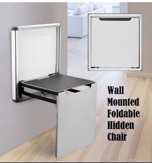 Folding Chair Wall Mounted Hidden Stool Porch Bathroom Shoe Changing Stool