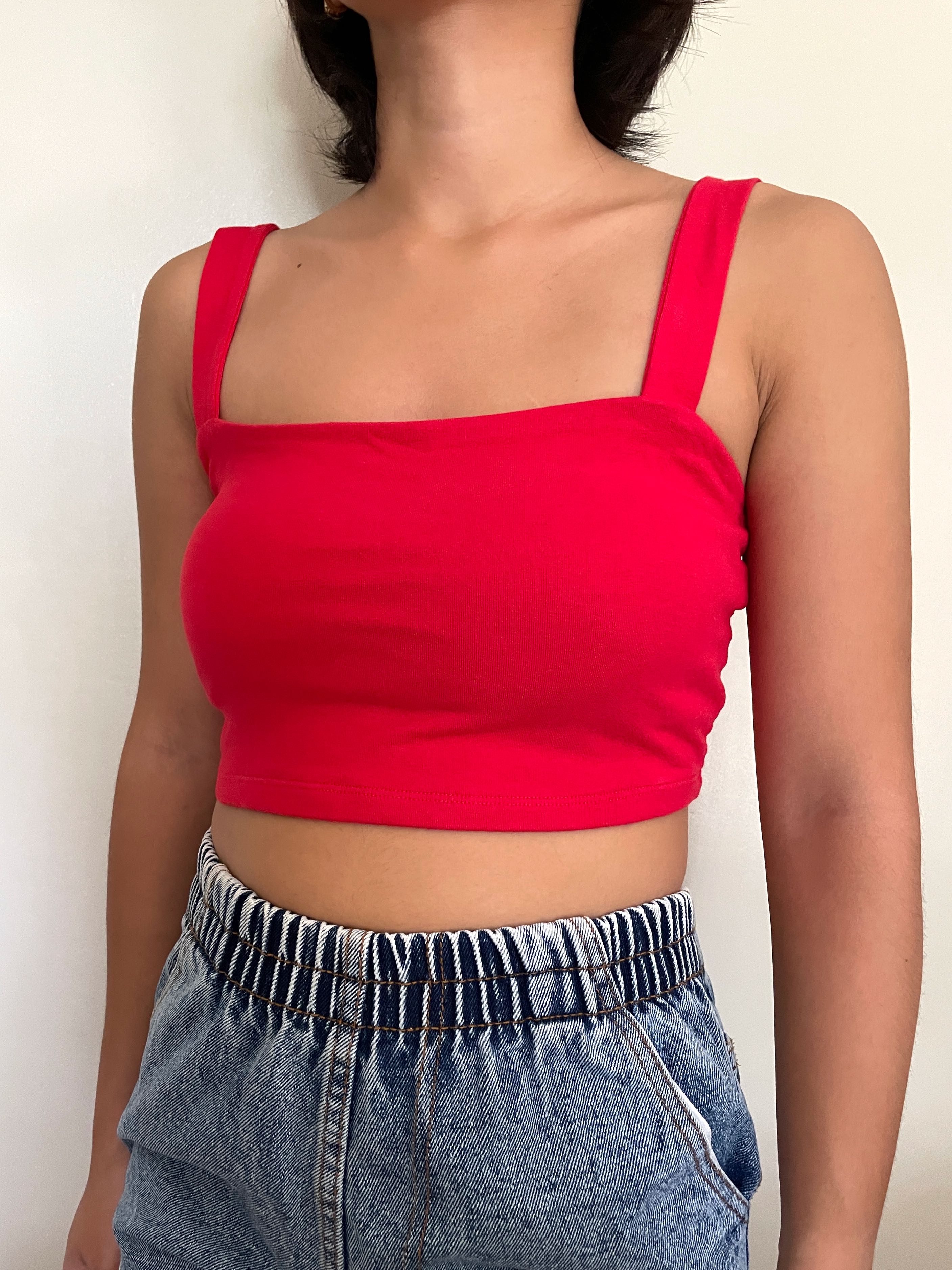 Forever 21 red crop online top