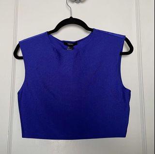 Forever 21 Shimmer Blue Crop Top Size:Large