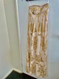 Forever new gold/cream maxi dress