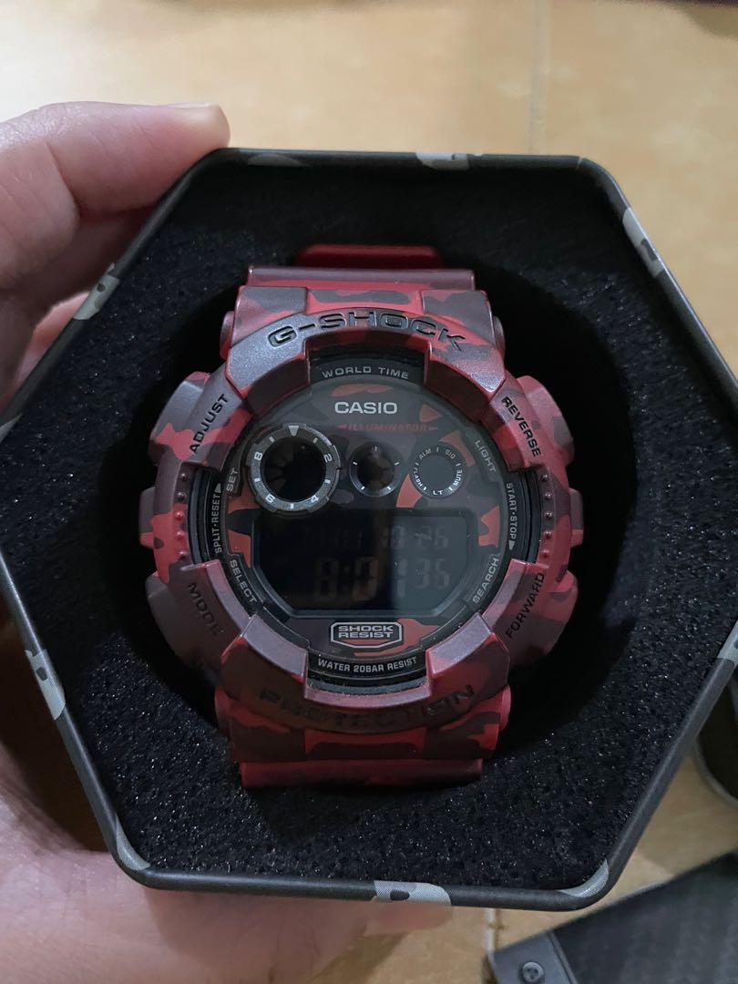 G shock army red store