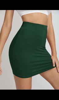 High Waist Bodycon Skirt Green