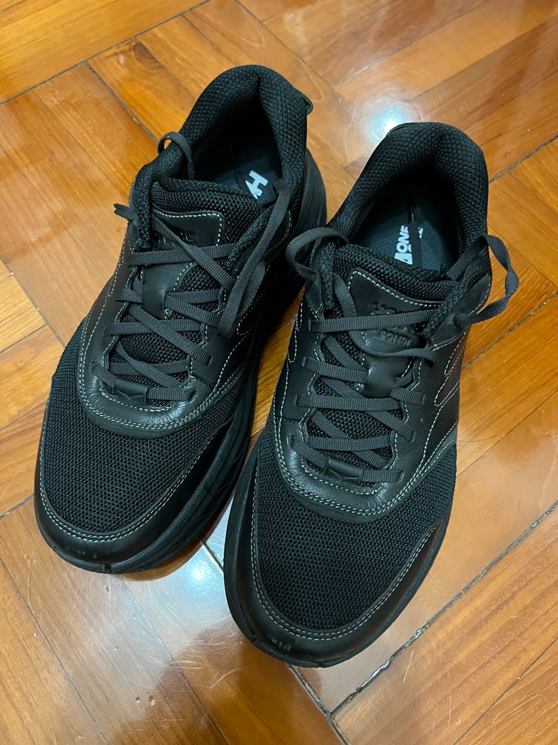 Hoka One One Bondi Leather in black, 男 