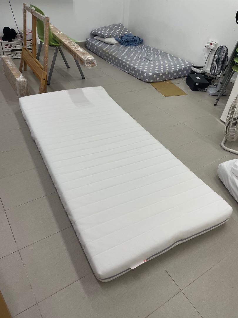 IKEA MALFORS single mattress and FJELLESS bedframe, Furniture & Home