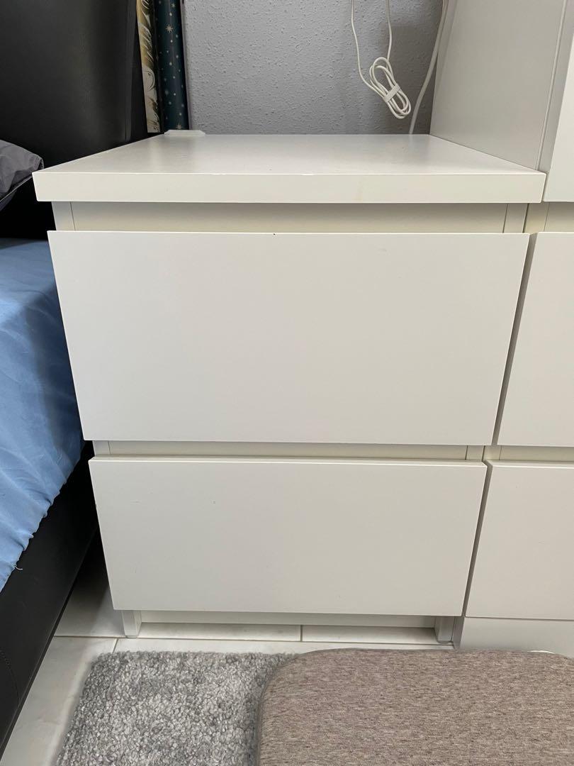 Ikea Malm bedside table, Furniture & Home Living, Furniture, Shelves