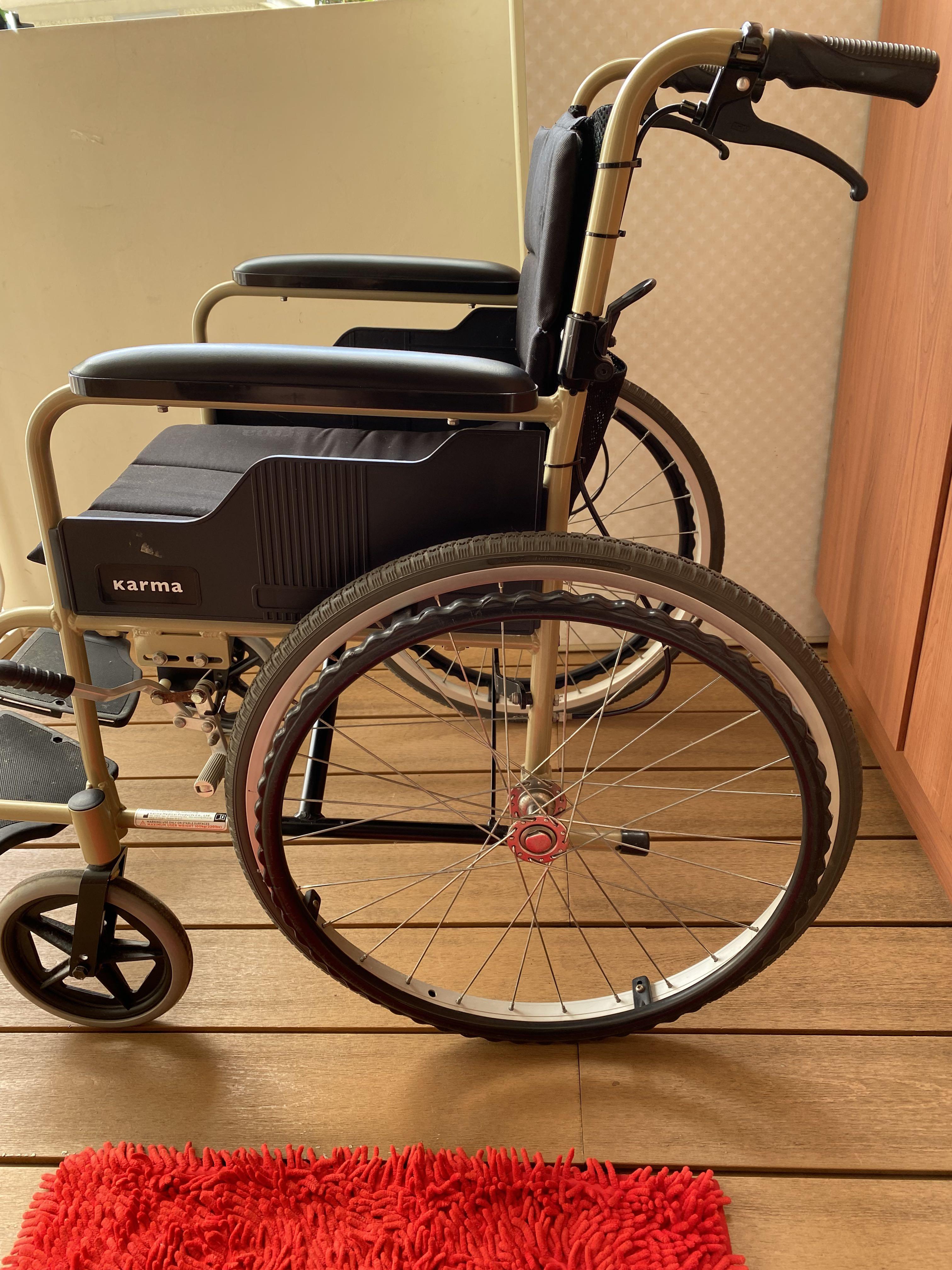 Karma Foldable Wheelchair with brakes, Health & Nutrition, Assistive