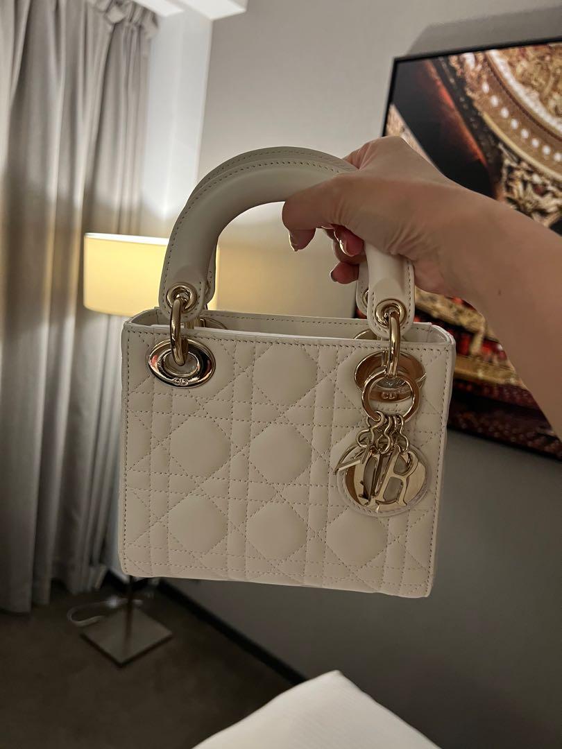Mini Lady Dior Bag Latte Cannage Calfskin with Diamond Motif  DIOR US