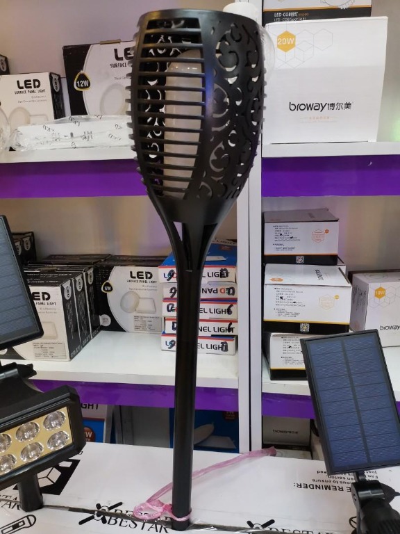LED Solar Torch Light (Light control), Furniture & Home Living