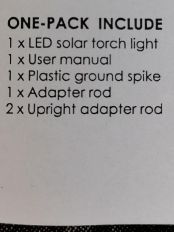 LED Solar Torch Light (Light control), Furniture & Home Living