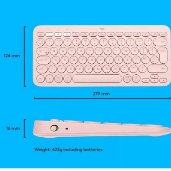Logitech K380 Pink Keyboard (Category: Computer Keyboard) located in Pasig City. Submitted by acbwee (Listing ID 1159885611, Image 3). Description: 2 mos lang nagamit rfs: switched to mechanical keyboard wala ng box pero may free pouch guaranteed authentic.