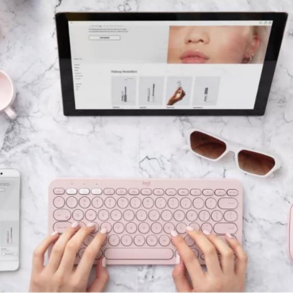 Logitech K380 Pink Keyboard (Category: Computer Keyboard) located in Pasig City. Submitted by acbwee (Listing ID 1159885611, Image 2). Description: 2 mos lang nagamit rfs: switched to mechanical keyboard wala ng box pero may free pouch guaranteed authentic.