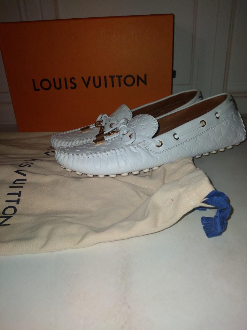 Louis Vuitton 1ABHIT Nautical Gloria Flat Loafer , White, 36.5