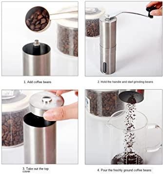 Manual Coffee Grinder Conical Burr Mill Bean Hand Grinder Portable ...