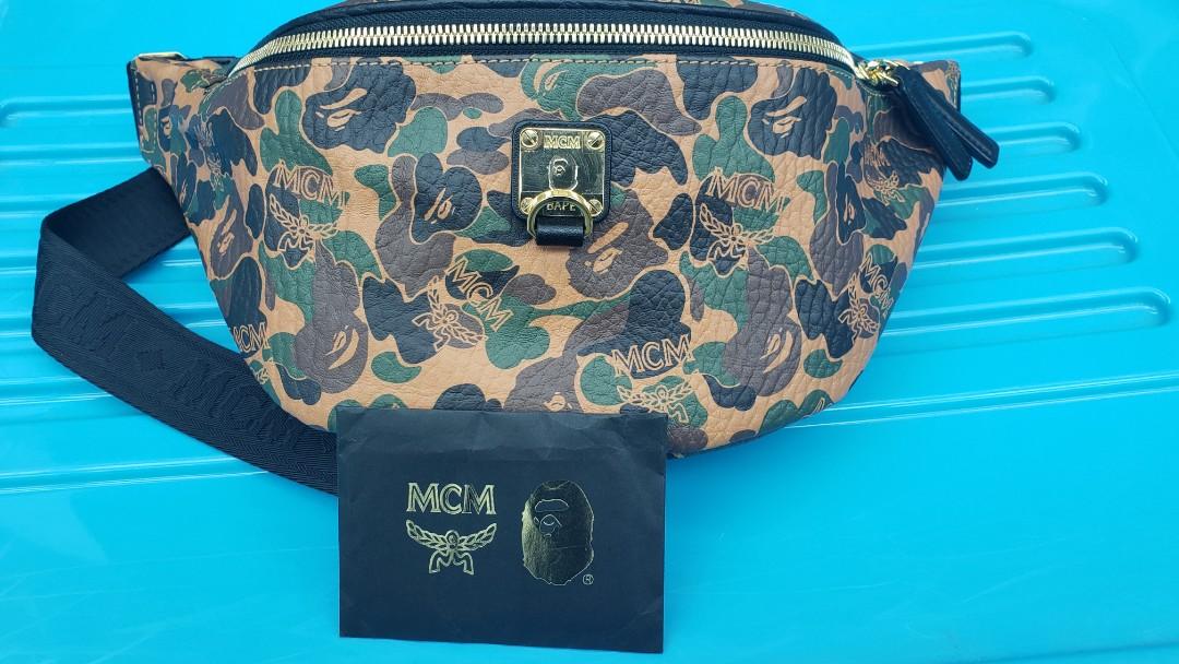 Bape MCM x BAPE Stark Belt Bag in Camo Visetos