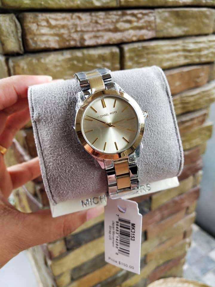 Michael kors slim runway two tone watch online