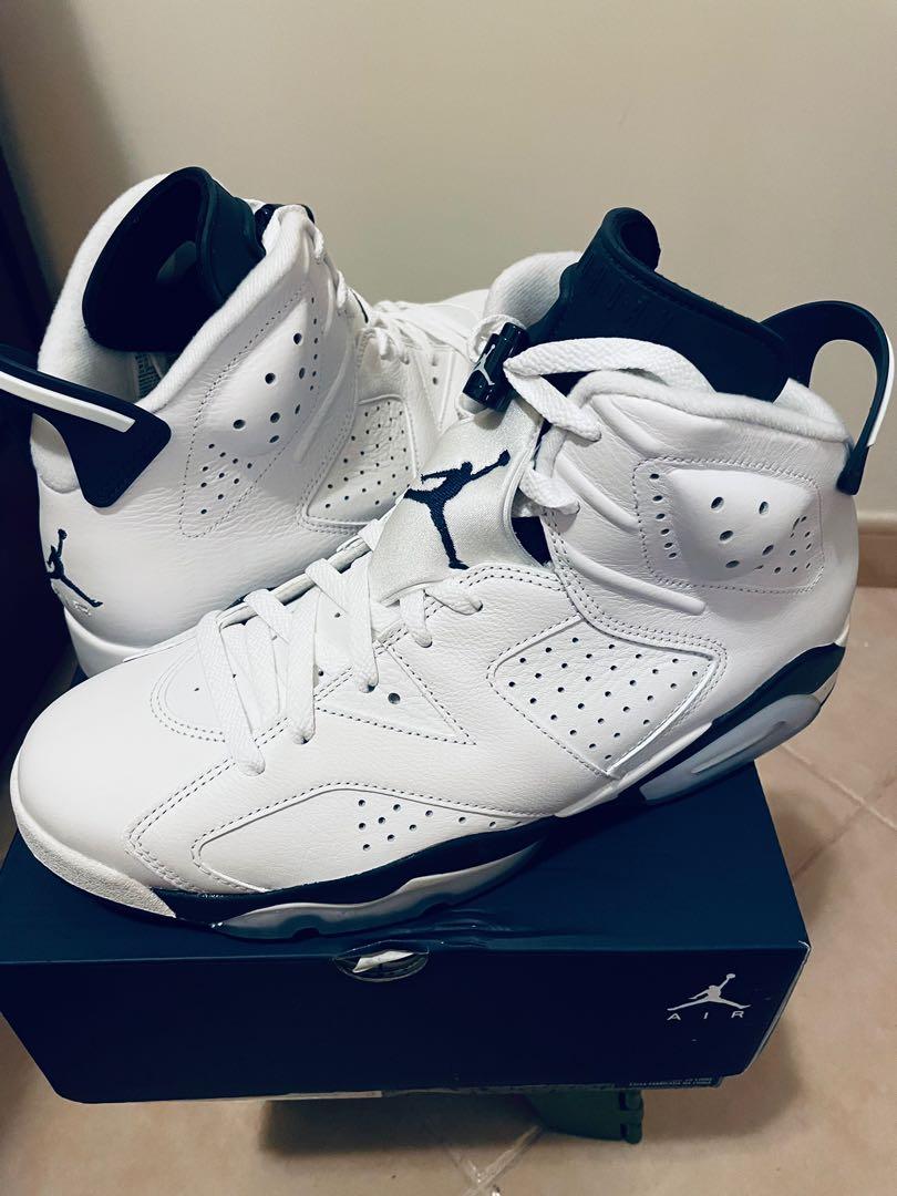 全新復刻版NIKE AIR JORDAN 6 RETRO WHITE/MIDNIGHT NAVY US 11, 男裝