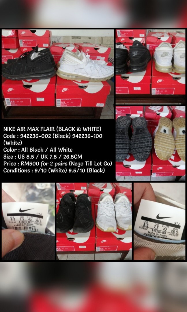 NIKE AIR MAX FLAIR X 2 Pairs For RM150 Men s Fashion Footwear