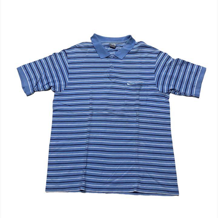 Nike stripe mini swoosh polo shirt 