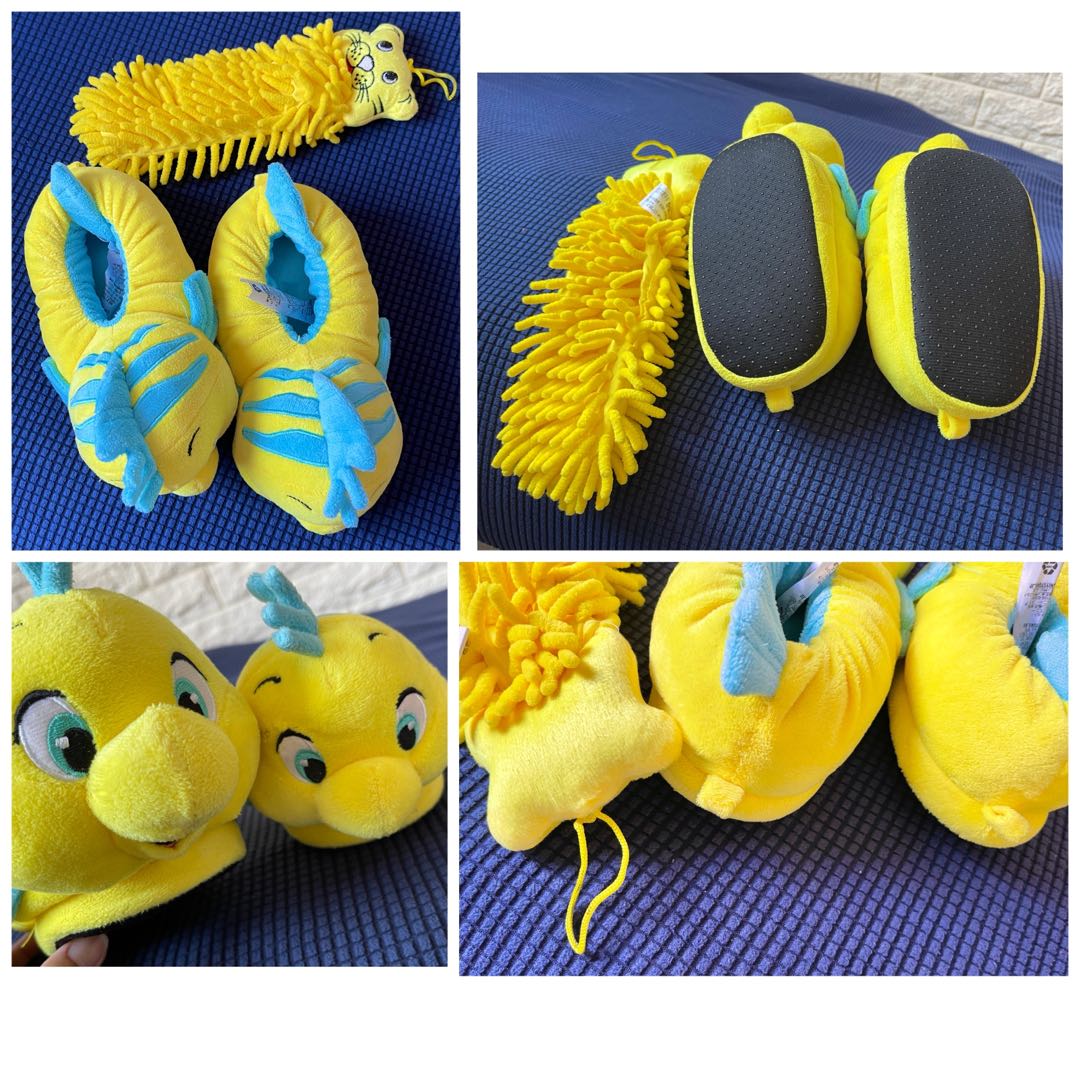 Original Disney Little Mermaid Flounder Slippers Kid 46yo, Babies
