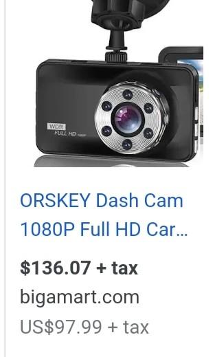 ORSKEY Dash Cam Front and Rear 1080P Full HD Dual Dash Camera In Car Camera  Dashboard Camera Dashcam for Cars 170 Wide Angle HDR with 3.0 LCD Display