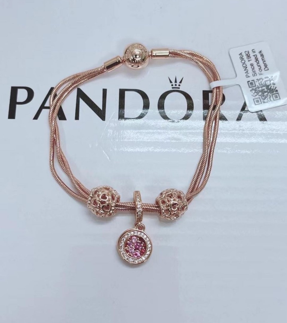 Pandora rosegold triple band bracelet 
