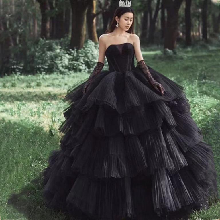 Black fishtail bridesmaid dresses online