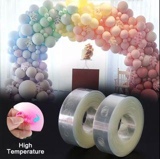 5M Transparent Balloon Decorating Strip Connect Chain Clip DIY Balloon Arch Strip  Tape Decor Wall Backdrop for Celebration Birthday Wedding Valentines Day  Event & Party Supplies Anniversary Festival Decoration