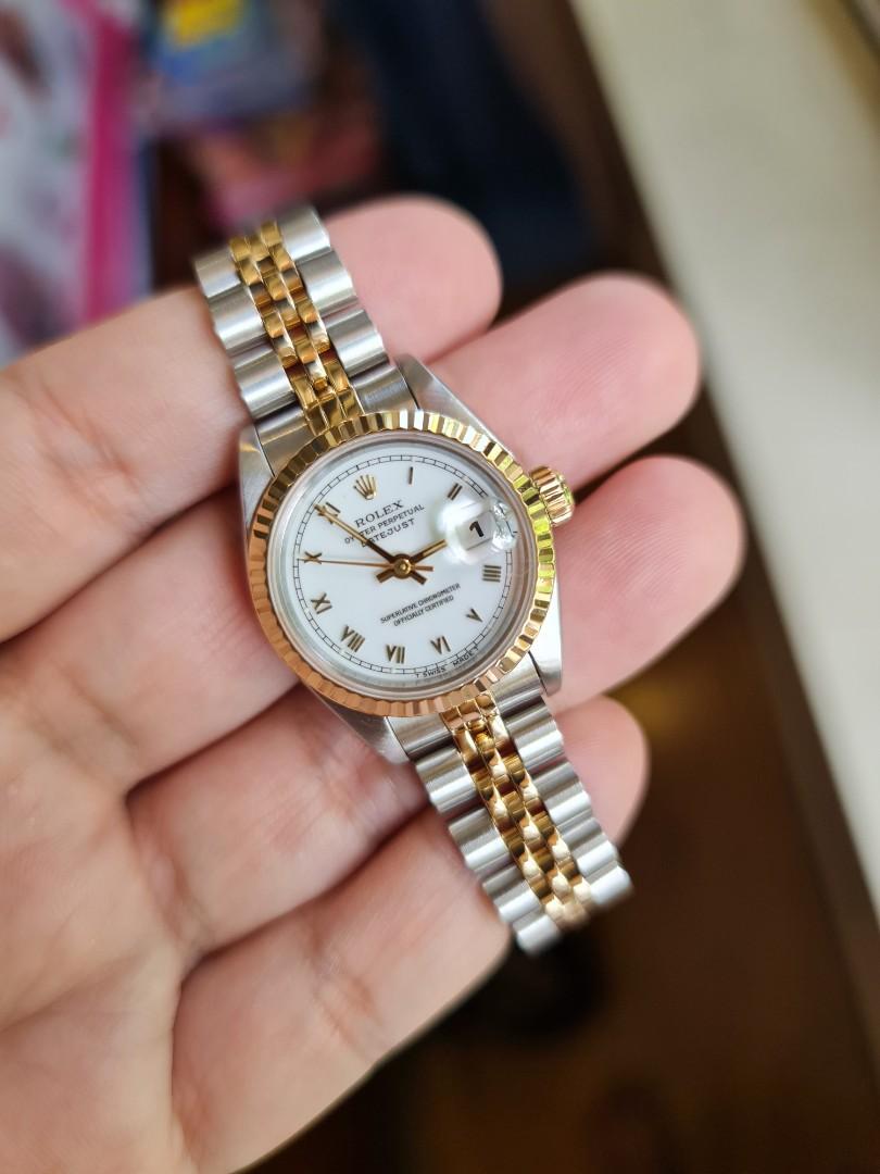 Rolex 2 on sale tone women's watch