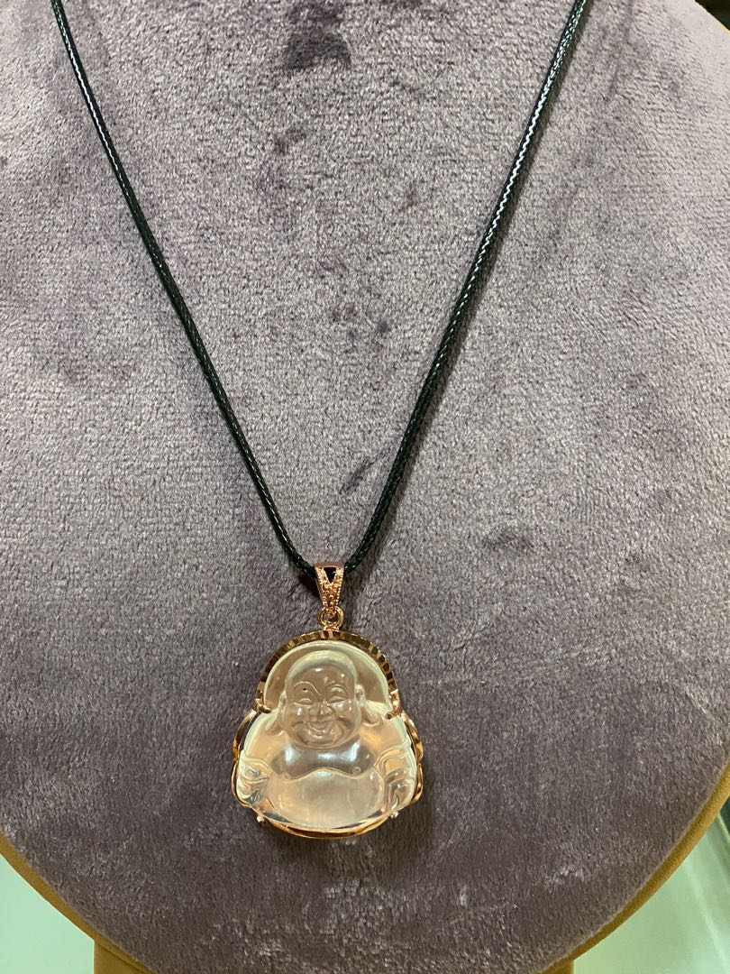 Rose quartz Buddha Pendant 粉晶佛公吊坠 