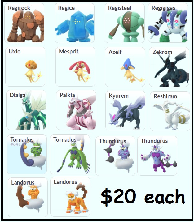 SHINY LEGENDARY LEGENDARIES Pokemon Go Regirock Regice Registeel