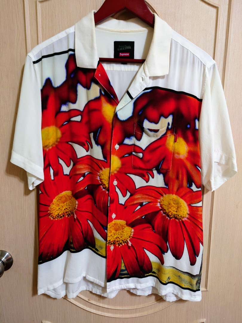 Supreme Jean Paul Gaultier Flower Power Rayon Shirt White - M號