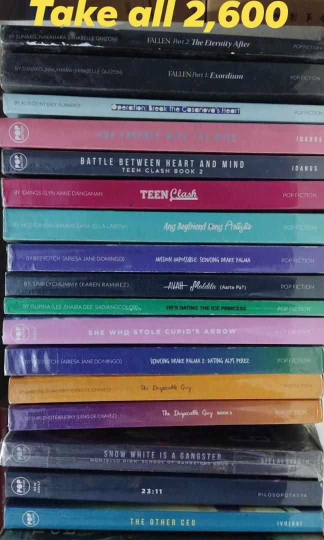 Wattpad books (pop fiction & psicom) (Category: Storybooks) located in Caloocan City. Submitted by levylevy (Listing ID 1159911648, Image 1). Description: SELLING PER BUNDLE PSICOM - 1,300 (SOME ARE SIGNED) POP FICTION - 2,600 MOP: GCASH, PAYMAYA, OR BANK TRANSFER ONLY (NO SHOPEE PAYMENT) MOD: SCO OR SDD MESSAGE FOR CONDITION OF THE BOOKS.
