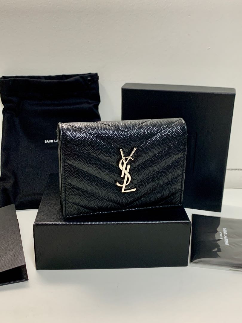 YSL leather bi-fold wallet (perfect, like brand new condition), Women's ...