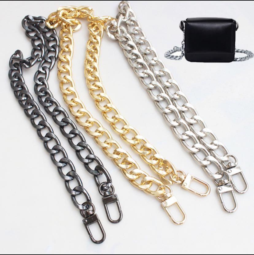 Woman thick flat aluminum chain large flat pressed metal chain buckle DIY jewelry accessories 13.5mm
