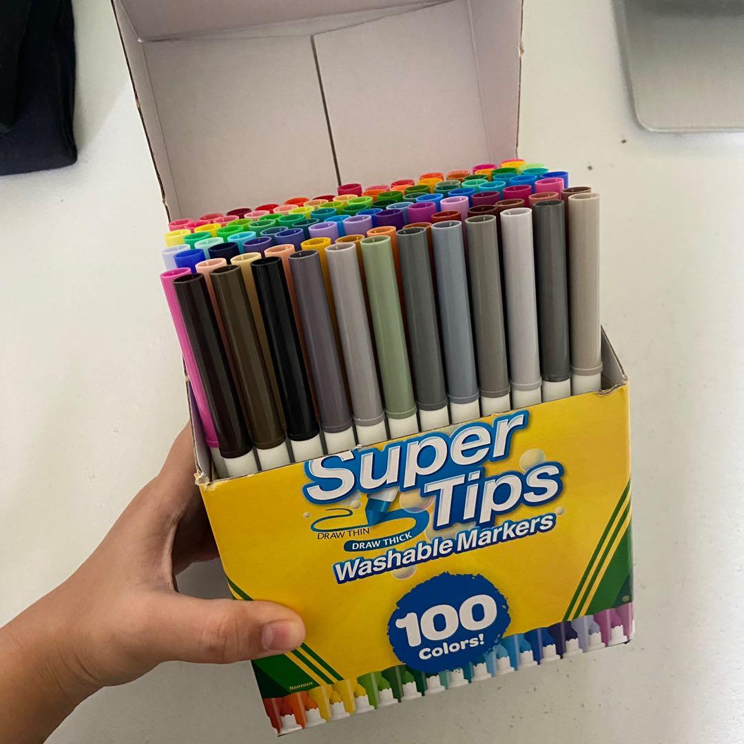 Crayola Super Tips Marker Set, Washable Markers, 100Colors