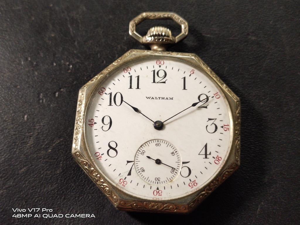 Waltham pocket hotsell watch octagon